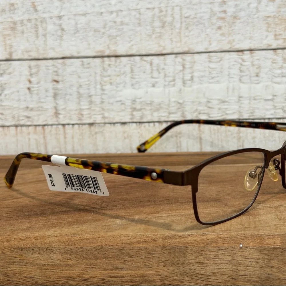 7 For All Mankind Golden Gate Tortoise Rectangular Eyeglass FRAMES 5-19-138 (NWT